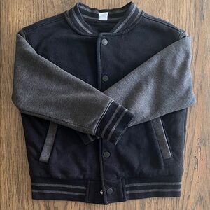 Old Navy Black and Gray Kids Bomber Jacket